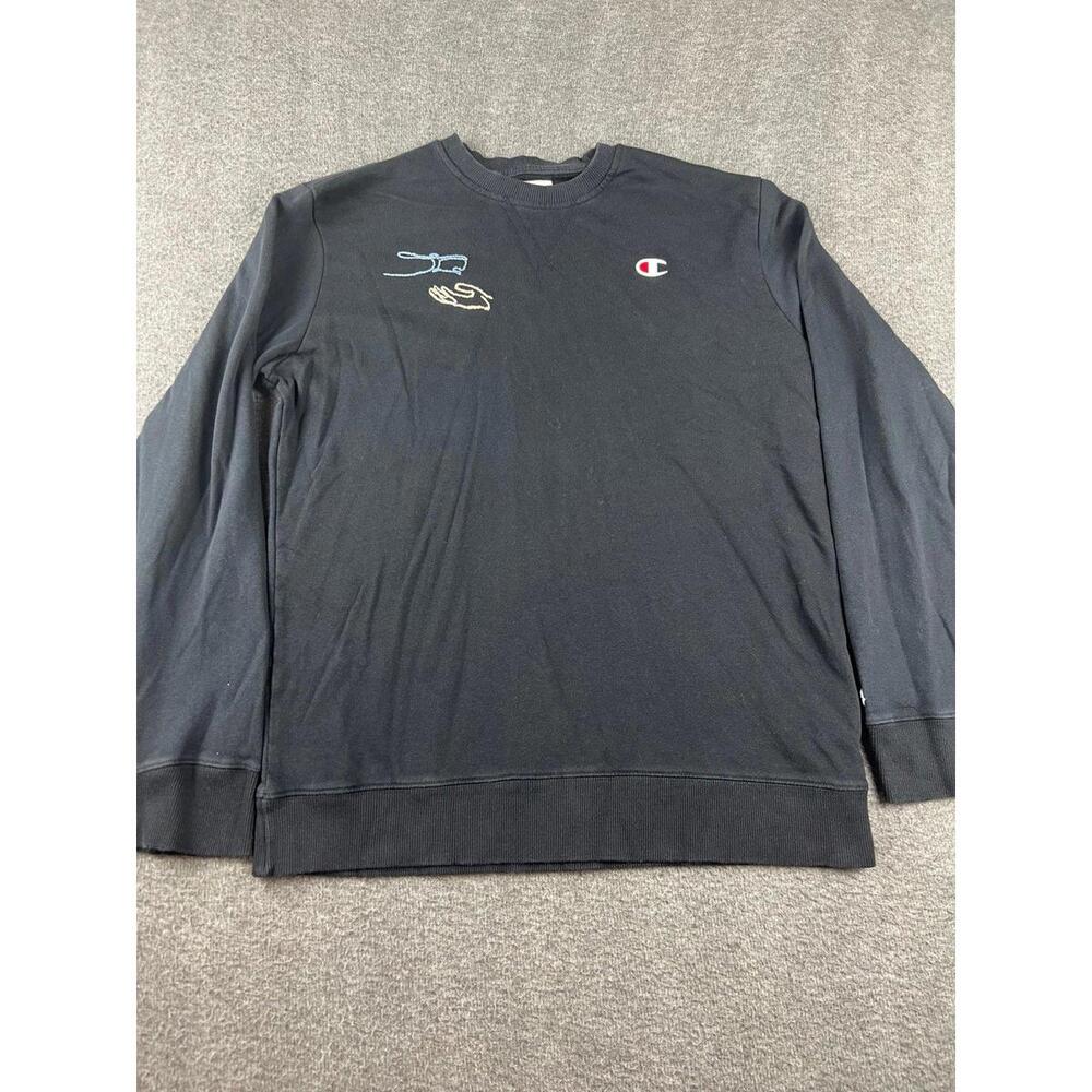 Champion Men's Black Crewneck Sweatshirt‎ Size Medium